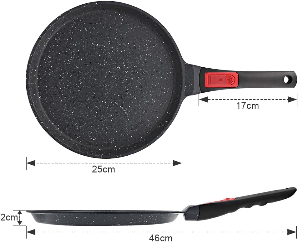 RANX INGST Non Stick Crepe Pan with Detachable Handle, 10 Inch Cast