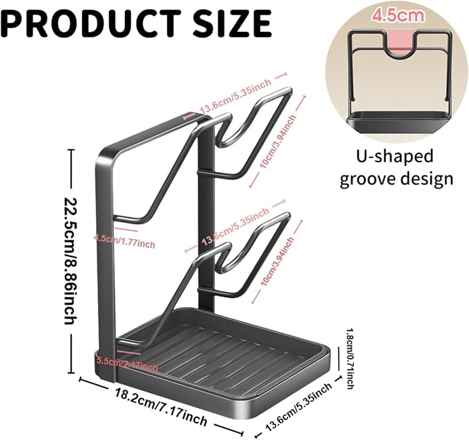 Kitchen Pot Lid Storage Rack, Stainless Steel Pot Lid Holder While Cooking - Image 6