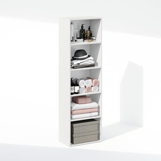 Furinno Reed Closet Organizers and Storage, 5-Tier Closet Organizer, Open Shelf - Image 4
