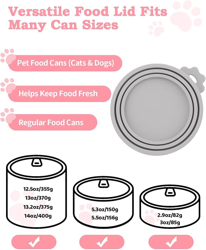 6 PCS Cat Food Can Covers Lids Set, Cat Bar Squeezer, Stainless Steel Wet Food - Image 3