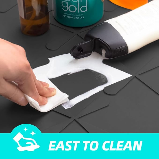 SIKADEER Waterproof Under Sink Mat 22x19, Raised Edge Silicone Mat Under Sink - Image 6