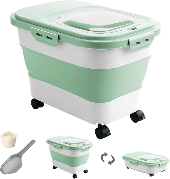 20-30 Lbs Rice Storage Container, Collapsible Food Storage Containers by DDMOMMYCOLLAPSIBLEFOODSTORAGECONTAINERFAMILY