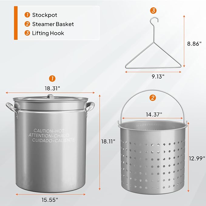 ROVSUN 62-Quart Stainless Steel Turkey Fryer & Seafood Boil Pot - Image 6