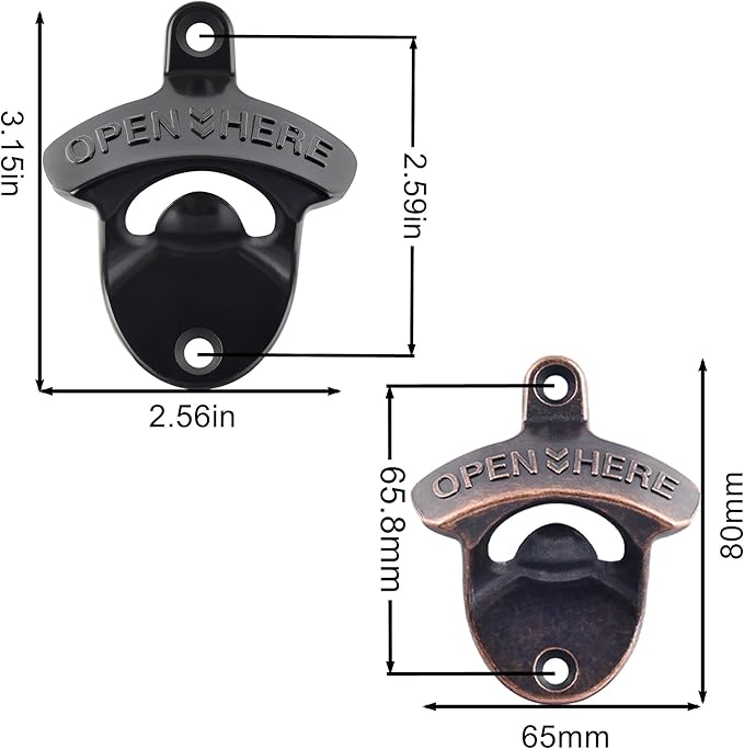 Rustproof Wall Mounted Beer Opener Black, Retro Post Mounted Soda Bottle Cap - Image 5