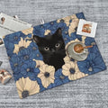 Black Cat Dish Drying Mat for Kitchen Counter Microfiber Super