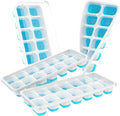 ChefAide Ice Cube Tray with Lid, 4 Packs 56 Cubes Durable Stackable Ice Cube by ChefAide