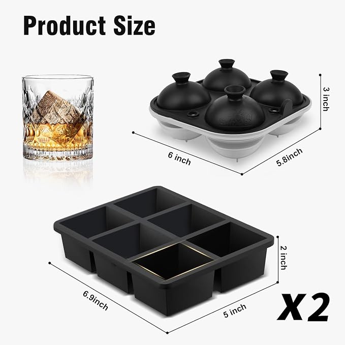 Samuelworld Premium Ice Tray Combo, Large Ice Sphere Maker & New Upgraded Ice - Image 2