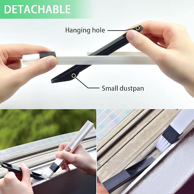 Crevice Gap Cleaning Brush Tool, 2 in 1 Dustpan Cleaning Brushes, Shutter Door - Image 5
