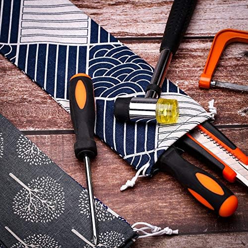 Tatuo 5 Pack Straw Carrying Case, 11.7 x 3.9 Inch Canvas Chopstick