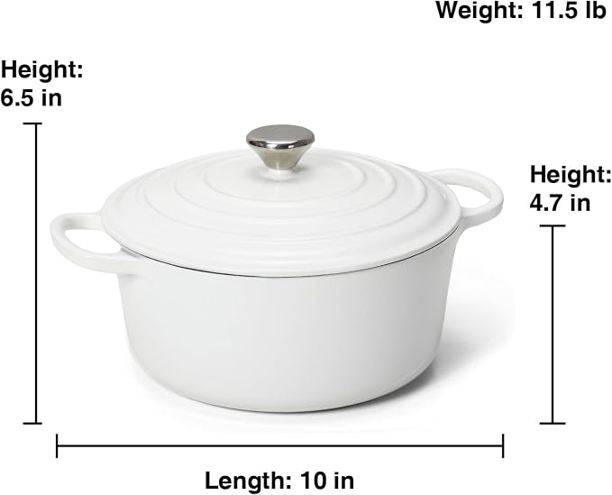5QT Enameled Cast Iron Dutch Oven - Image 6