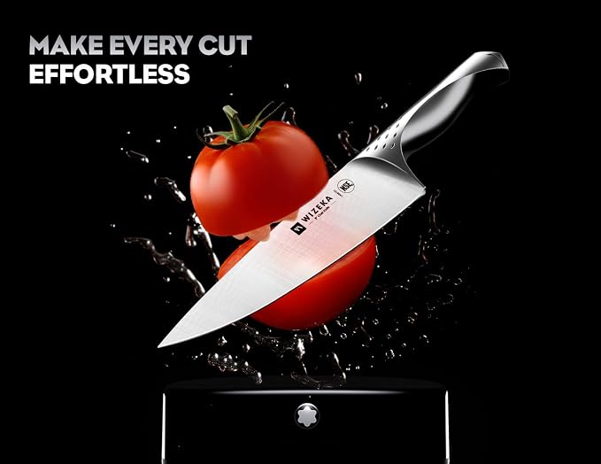 WIZEKA Kitchen Knife Set with Block: Razor Sharp 15 Pcs Professional Chef Knife - Image 2