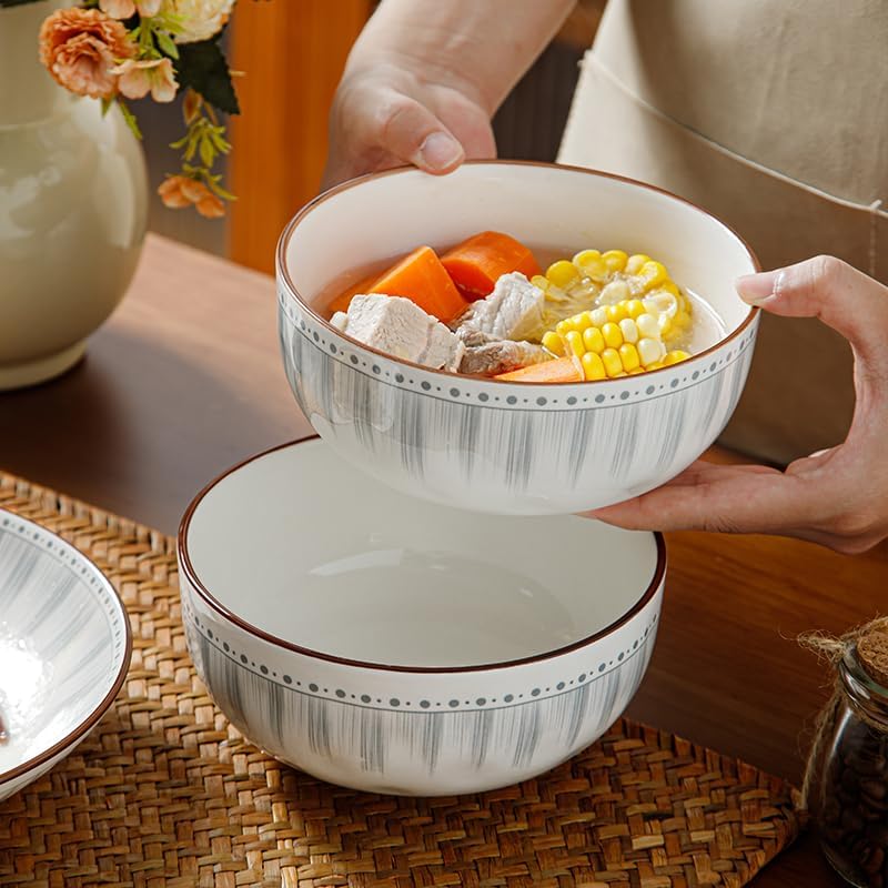 Ceramic Dinnerware Set, Series Kavara Ⅱ, (Blue Stripes)