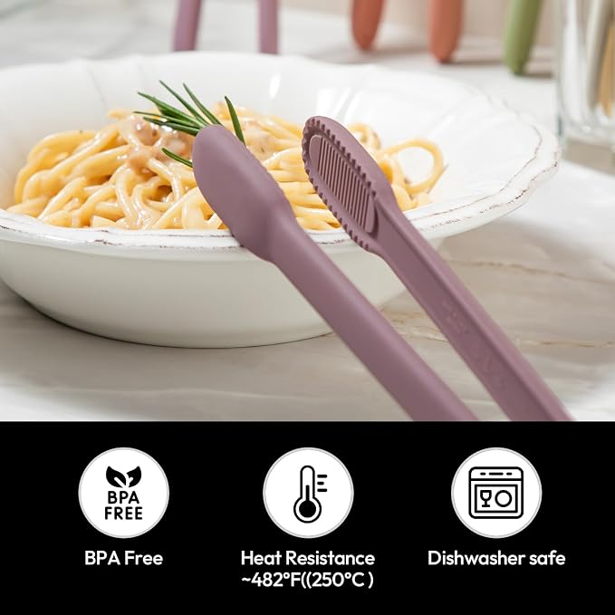 carrotez Silicone Cooking Kitchen Tongs, Non-Scratch Serving Tongs 9.25 Inches - Image 4