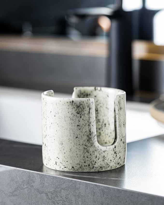 Zoeeker Kitchen Sink Sponge Holder, Dish Sponge Rack Ceramic Brush Holder - Image 8