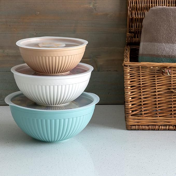 Nordic Ware Prep and Serve Mixing Bowls Set, Earth-Tones - Image 4