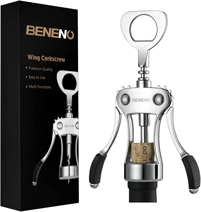 Beneno Wine Opener, Zinc Alloy Premium Wing Corkscrew by Beneno
