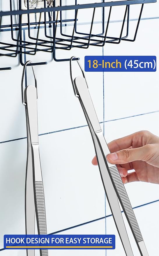 JETKONG 2 Pcs 18 Inch Stainless Steel Grill Tongs Heavy Duty Giant Tweezer Tongs - Image 7