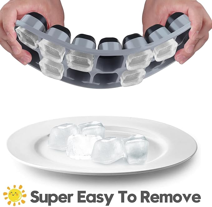 Ice Cube Tray 4 Pack, Easy-Release & Flexible 56 pcs Silicone Ice Cube Trays - Image 2