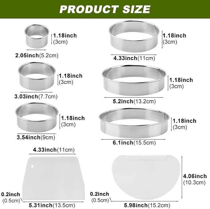 6PCS Round Cookie Cutters Set, Stainless Steel Biscuit Cutters - Image 2