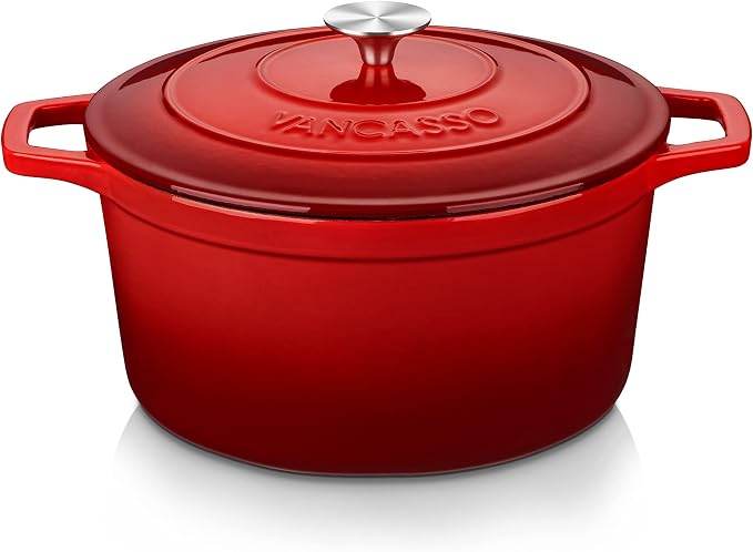 vancasso Enameled Cast Iron Dutch Oven, 7.5 QT Dutch Oven Pot by vancasso