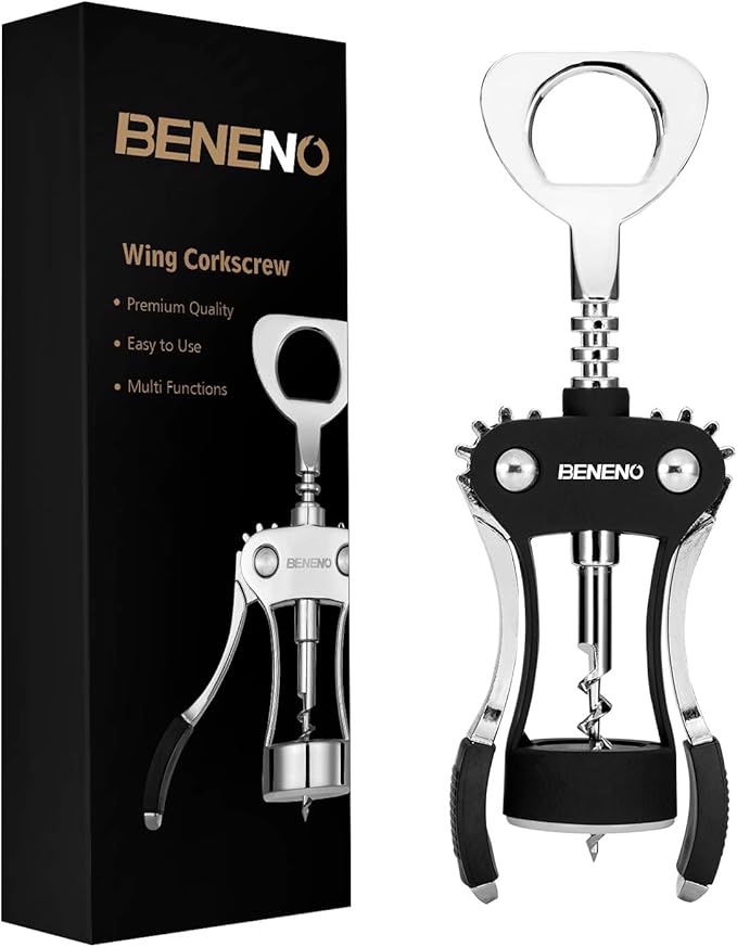Beneno Wine Opener, Zinc Alloy Premium Wing Corkscrew by Beneno