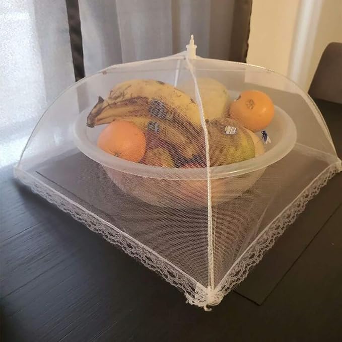 2 Pack Pop-Up Mesh Food Covers, 17 Inches Umbrella-Style Folding Mesh Food - Image 7
