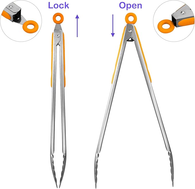 304 Stainless Steel Kitchen Cooking Tongs - Image 3