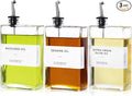 Olive Oil Dispenser Bottle for Kitchen, 3 Pack Glass Oil and Vinegar Dispenser by MIWUYI