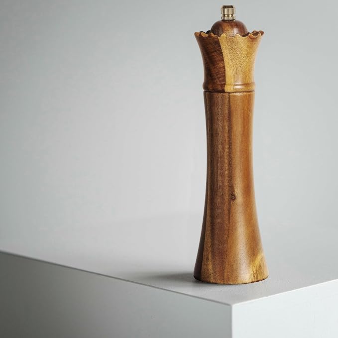 Wooden Salt and Pepper Grinder Set Chess Piece Design – Refillable Manual Spice - Image 3