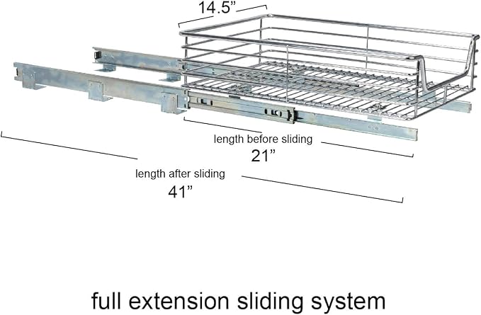 Household Essentials Glidez Chrome-Plated Steel Extended Depth 1-Tier Sliding - Image 5