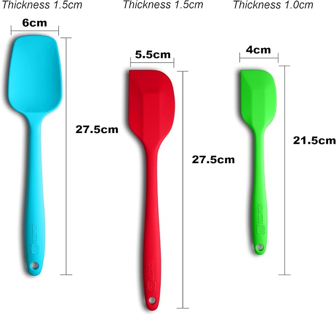 Silicone Spatula 3‑Piece Set Heat Resistant 600°F Non‑Stick Rubber Spatulas - Image 2