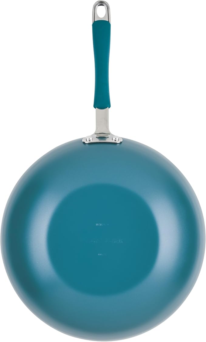 Rachael Ray Cucina Ceramic Nonstick Stir Fry Pan and Lid, 11 Inch Non Stick Wok - Image 11