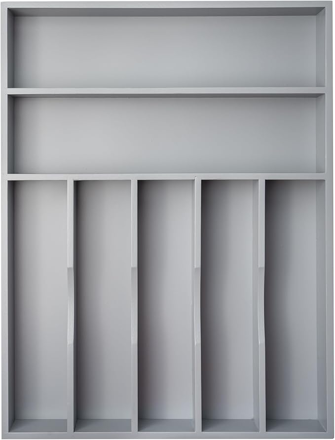 Besilord Silverware Organizer 13 Inch Gray Bamboo Kitchen Drawer Organizer 7 by Besilord