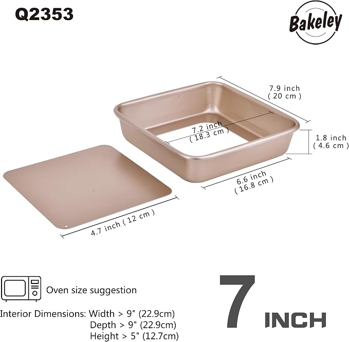 7-Inch Nonstick Square Cake Pan - Image 2