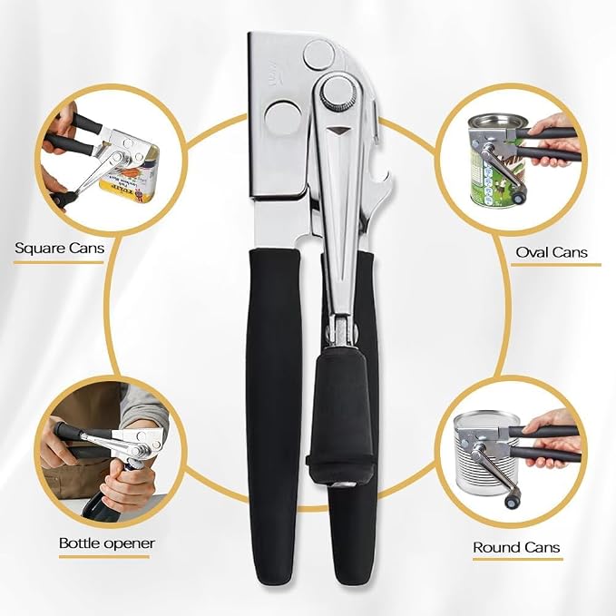 Manual Can Opener, Easy-Grip Hand Crank Can Opener - Image 6
