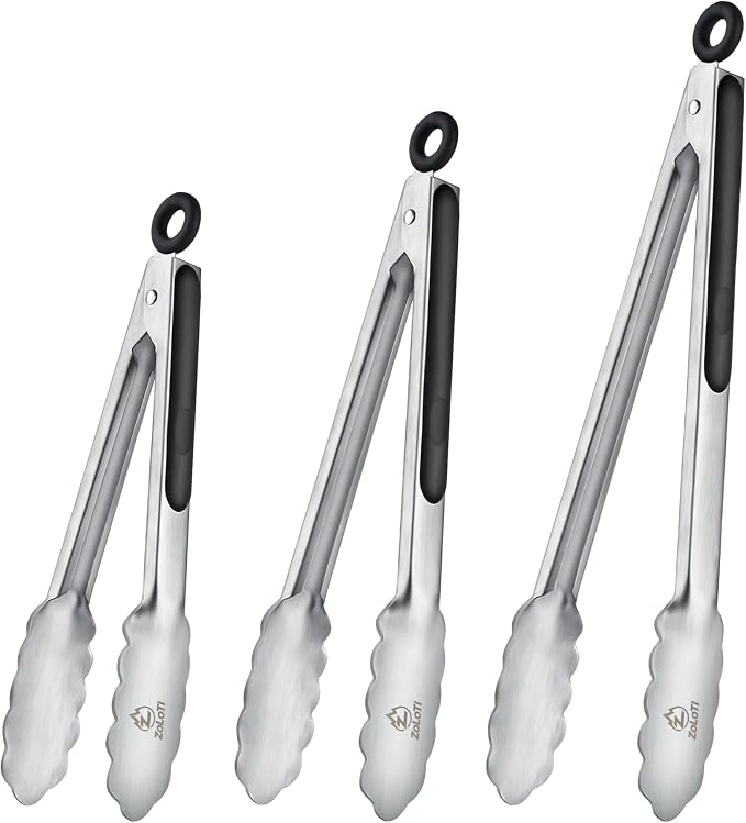 3 PCS Kitchen Tongs Set, Stainless Steel by Unknown