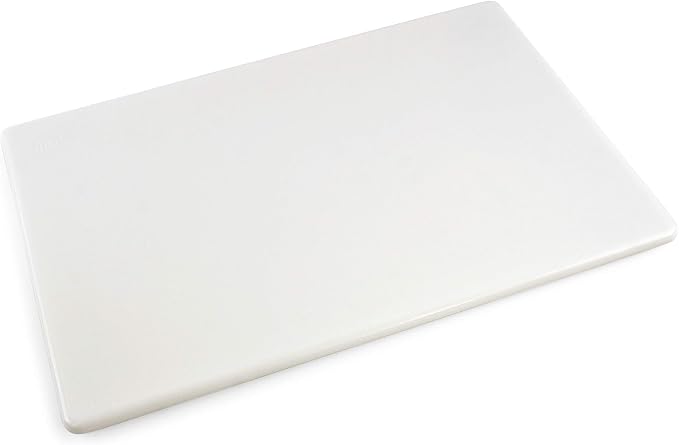 Commercial Grade Plastic Cutting Board 18 x 12 x 1/2 Thick High Density White by ThirteenChefs
