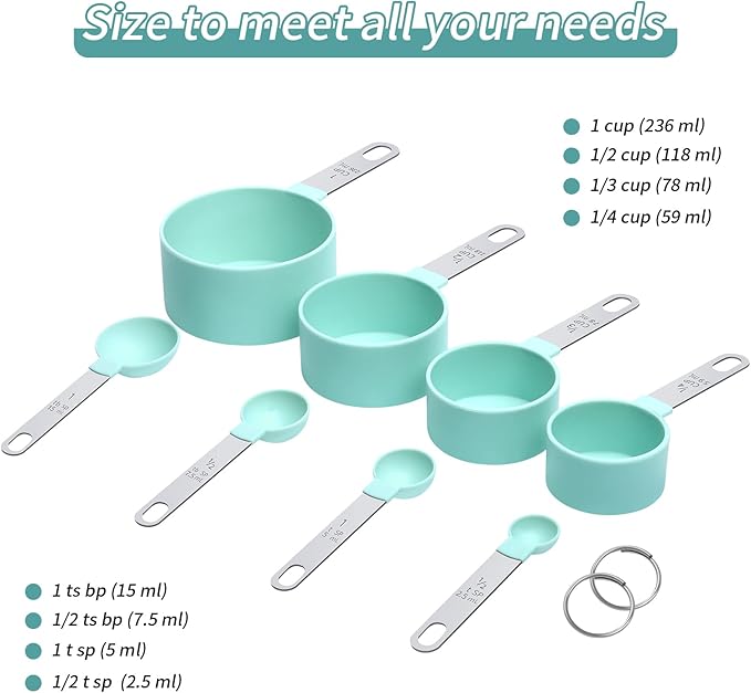 Measuring Cups Set Measuring Spoons Set, Nesting Measure Cups - Image 4