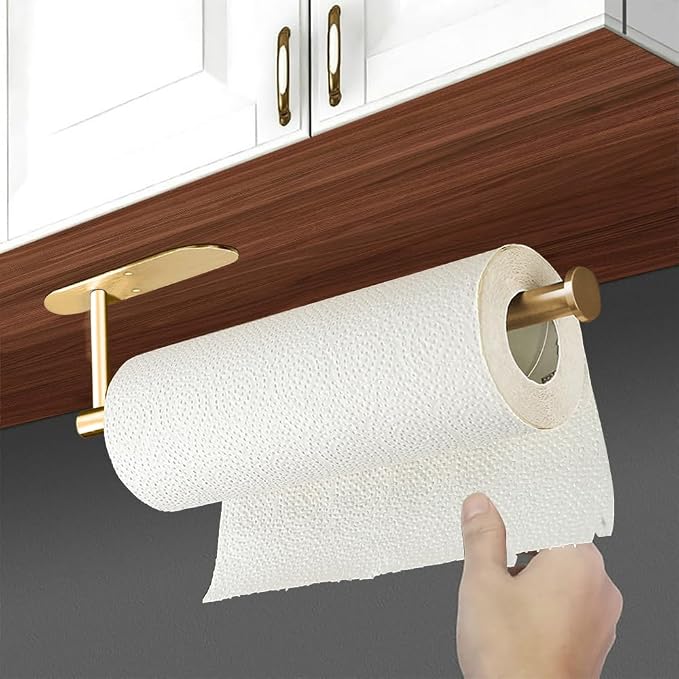 Self Adhesive Paper Towel Holder Under Cabinet Mount, Wall Mounted Paper Towel - Image 3