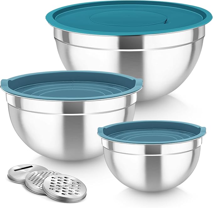 TeamFar Mixing Bowls, Stainless Steel Nesting Salad Bowls by TeamFar