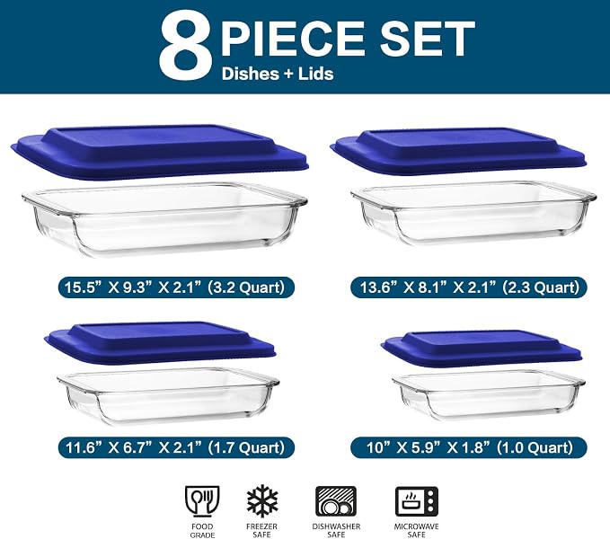 8-Piece Glass Baking Dish Set - Image 2