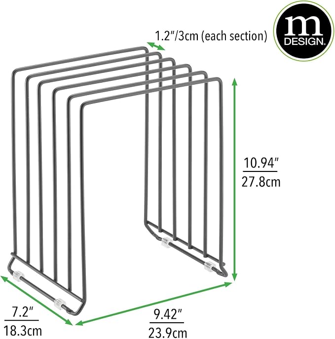 mDesign X-Large Steel Storage Tray Organizer Rack - Image 4