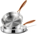 CAROTE 8"+10" Stainless Steel Frying Pan Set, Non-Toxic PTFE & PFOA Free Fry by CAROTE