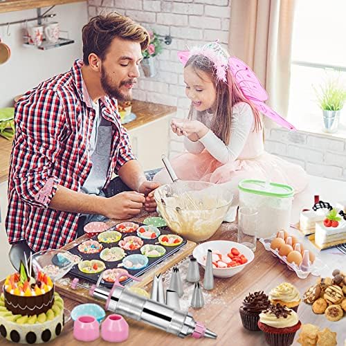 Dessert Decorating Syringe Set, Stainless Steel Frosting Piping Kit