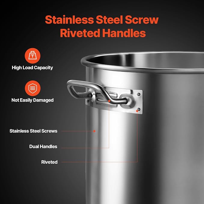 VEVOR Stainless Steel Stockpot, 36 Quart Cooking Pots, Cookware Sauce Pot - Image 5