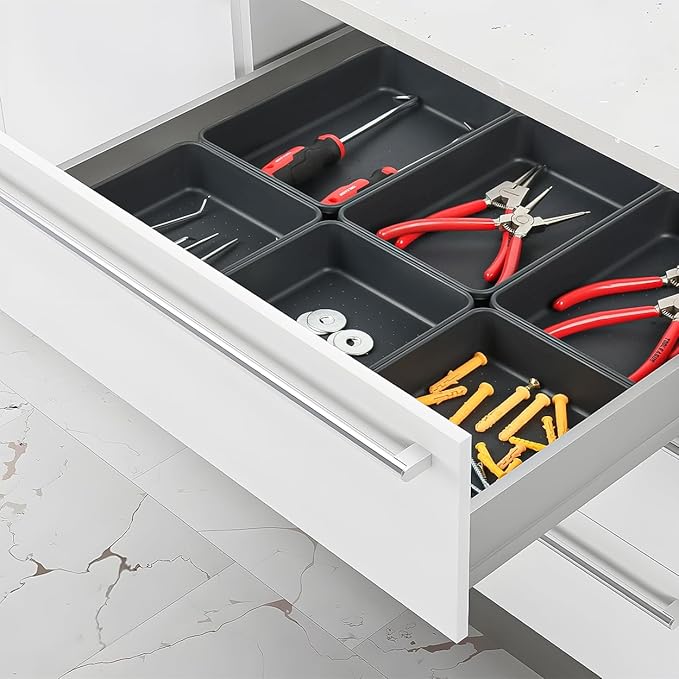 Kutesna 6 PCS Large Plastic Drawer Organizer, Versatile Plastic Storage Bins - Image 7