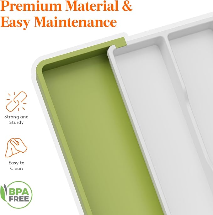 Lifewit Utensil Organizer for Kitchen Drawers, Expandable Cooking Utensil Tray - Image 5