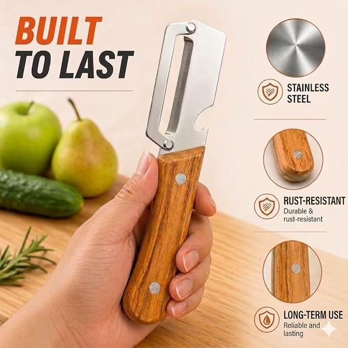 2-Pack Vegetable Peeler with Bottle Opener, Thickened Stainless Steel Wide Blade - Image 6