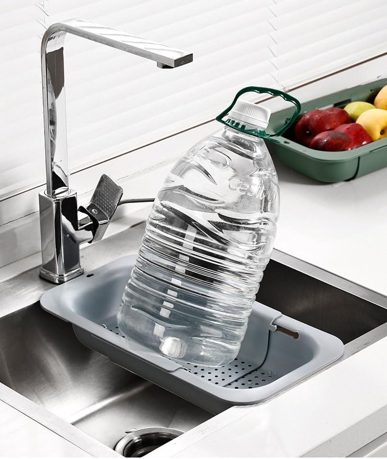 NIWWIN Collapsible Kitchen Colander Strainer, Expandable Over the Sink