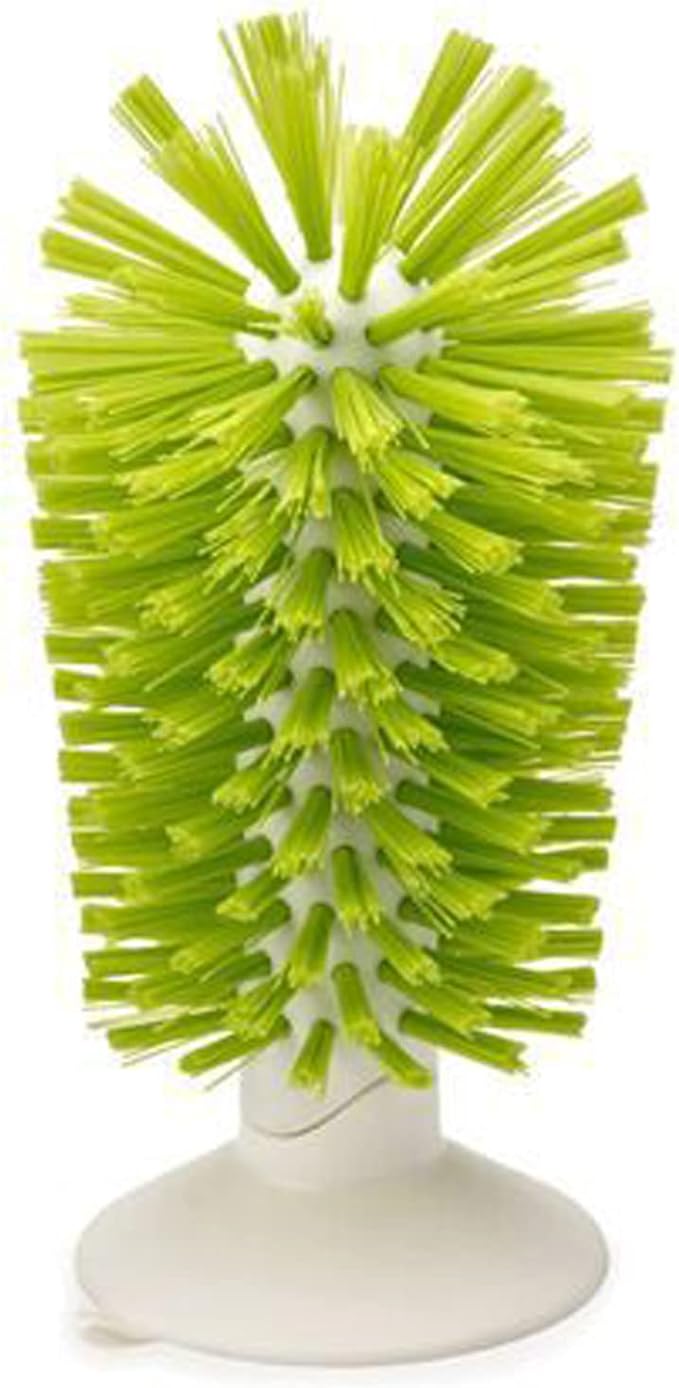 Brush-Up Glass Brush with Suction Cup Upright Stays in Sink Bristle Scrub by Hengkaising